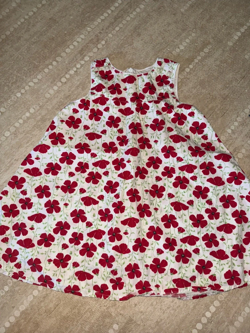 Gymboree White Dress with Red Flower Print